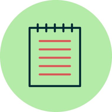 Not Defteri basit simgesi, vektör illüstrasyonu