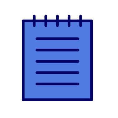 Not Defteri basit simgesi, vektör illüstrasyonu