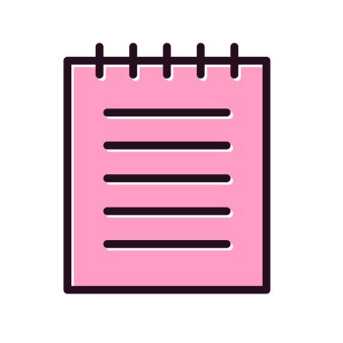 Not Defteri basit simgesi, vektör illüstrasyonu