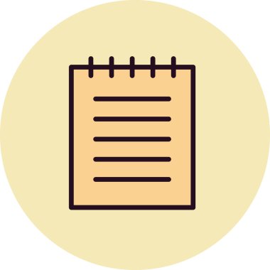 Not Defteri basit simgesi, vektör illüstrasyonu