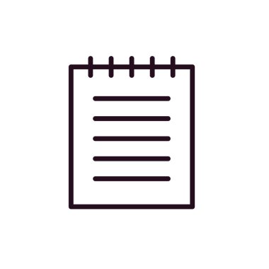 Not Defteri basit simgesi, vektör illüstrasyonu