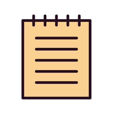 Not Defteri basit simgesi, vektör illüstrasyonu