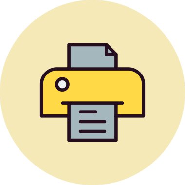 Yazıcı basit simgesi, vektör çizim