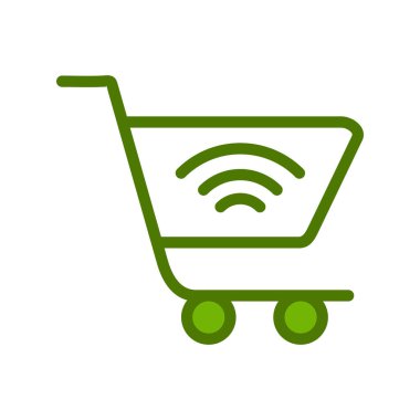 Alışveriş arabası ikon vektör illüstrasyonu