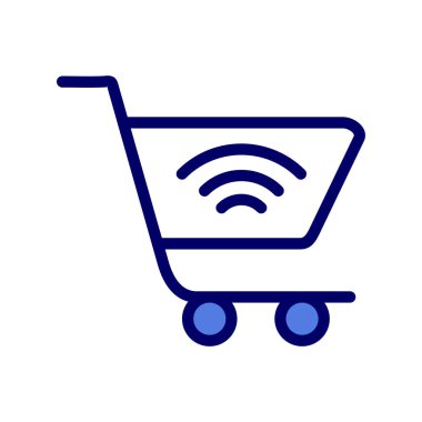 Alışveriş arabası ikon vektör illüstrasyonu