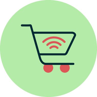 Alışveriş arabası ikon vektör illüstrasyonu