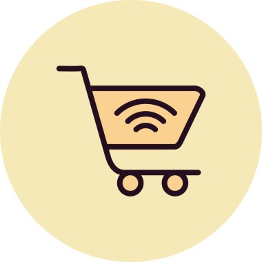 Alışveriş arabası ikon vektör illüstrasyonu