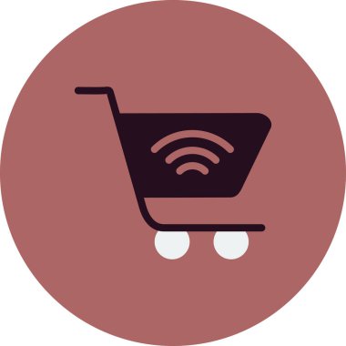 Alışveriş arabası ikon vektör illüstrasyonu