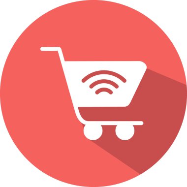 Alışveriş arabası ikon vektör illüstrasyonu