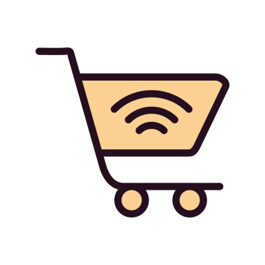 Alışveriş arabası ikon vektör illüstrasyonu