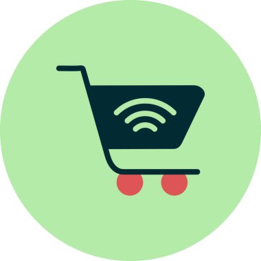 Alışveriş arabası ikon vektör illüstrasyonu