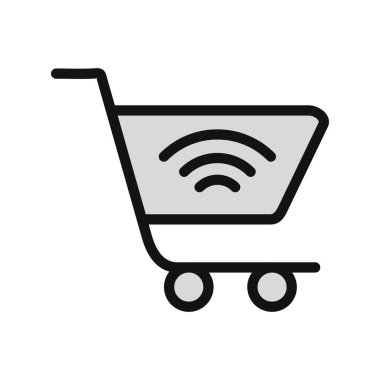 Alışveriş arabası ikon vektör illüstrasyonu