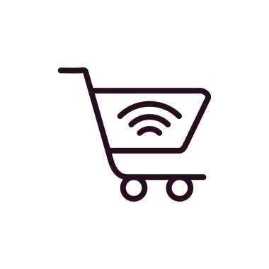 Alışveriş arabası ikon vektör illüstrasyonu