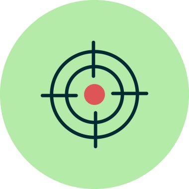 Basit Hedef Simgesi, vektör illüstrasyonu