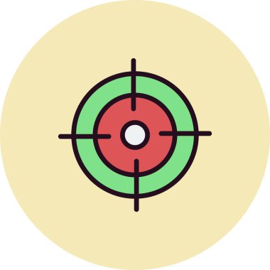 Basit Hedef Simgesi, vektör illüstrasyonu