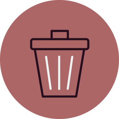 Çöp kovası basit simgesi, vektör illüstrasyonu