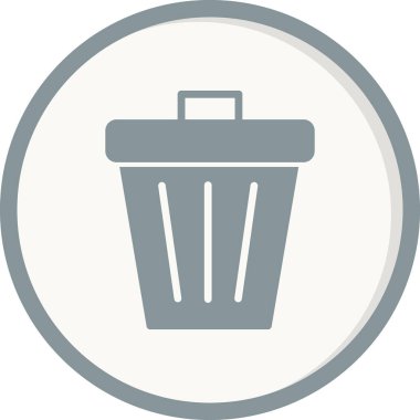 Çöp kovası basit simgesi, vektör illüstrasyonu