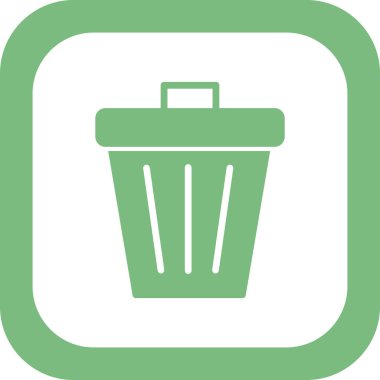 Çöp kovası basit simgesi, vektör illüstrasyonu