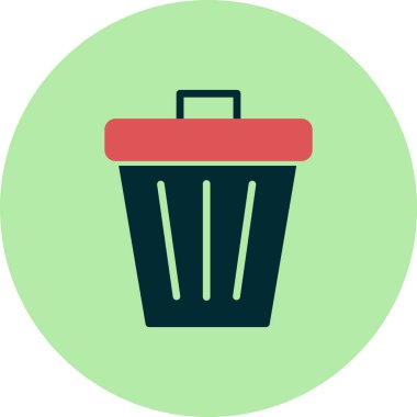 Çöp kovası basit simgesi, vektör illüstrasyonu