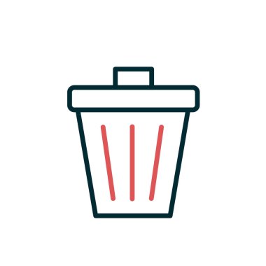 Çöp kovası basit simgesi, vektör illüstrasyonu