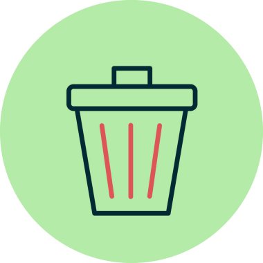 Çöp kovası basit simgesi, vektör illüstrasyonu