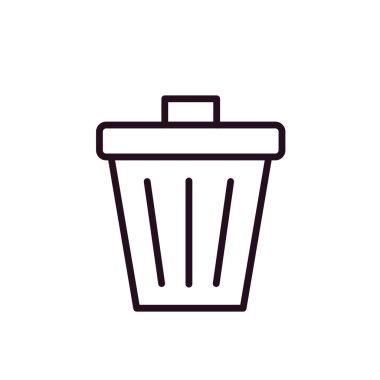 Çöp kovası basit simgesi, vektör illüstrasyonu