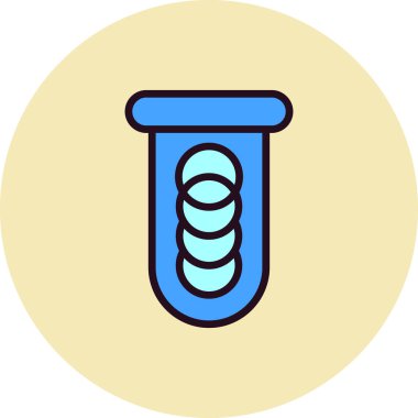 Tüp basit simgesi, vektör illüstrasyonu