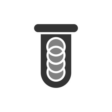 Tüp basit simgesi, vektör illüstrasyonu