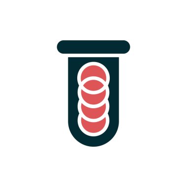 Tüp basit simgesi, vektör illüstrasyonu