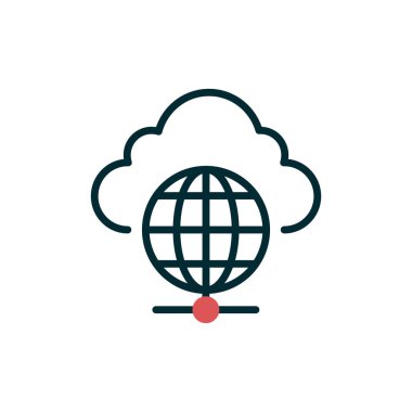 Bulut ağı simgesi. Basit resimleme 