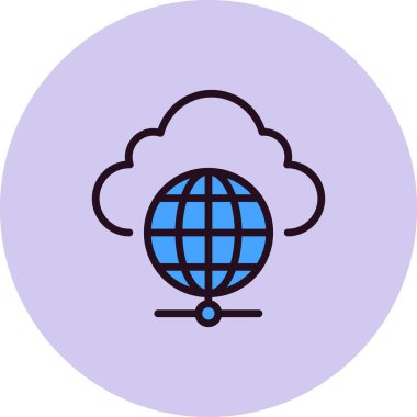 Bulut ağı simgesi. Basit resimleme 