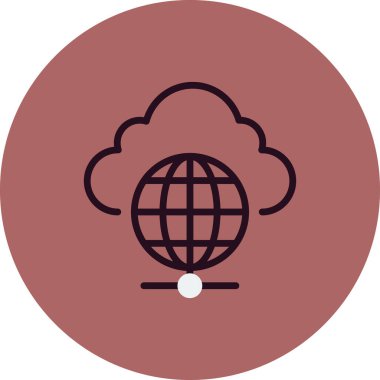 Bulut ağı simgesi. Basit resimleme 