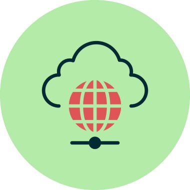 Bulut ağı simgesi. Basit resimleme 