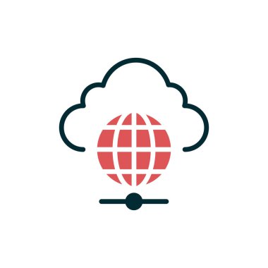 Bulut ağı simgesi. Basit resimleme 