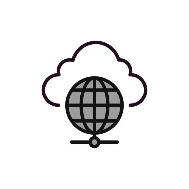 Bulut ağı simgesi. Basit resimleme 