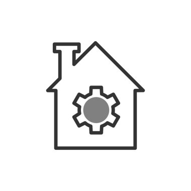 ev basit simgesi, vektör çizim