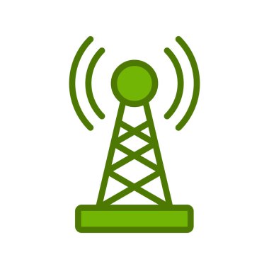Signal tower icon vector illustration logo template 