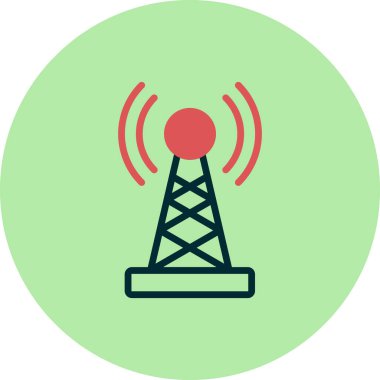 Sinyal kulesi ikon vektör çizim logo şablonu 