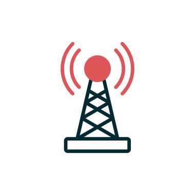 Sinyal kulesi ikon vektör çizim logo şablonu 