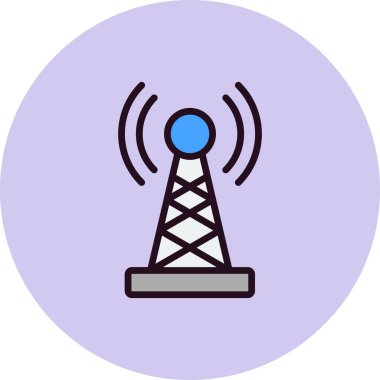 Sinyal kulesi ikon vektör çizim logo şablonu 