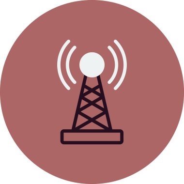 Sinyal kulesi ikon vektör çizim logo şablonu 