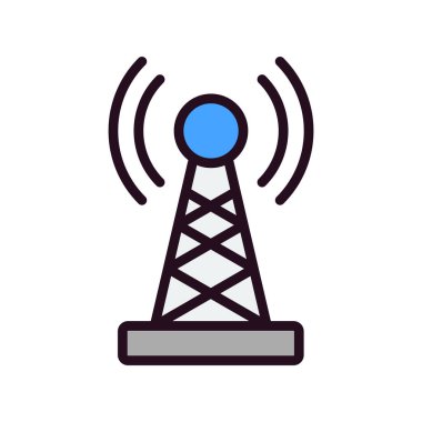 Sinyal kulesi ikon vektör çizim logo şablonu 