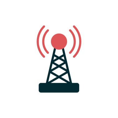 Sinyal kulesi ikon vektör çizim logo şablonu 