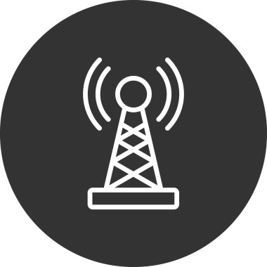 Sinyal kulesi ikon vektör çizim logo şablonu 