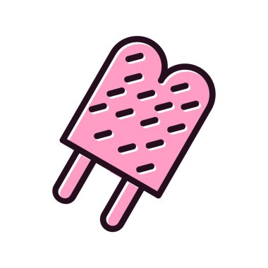 Çift buzlu şeker basit simgesi, vektör illüstrasyonu