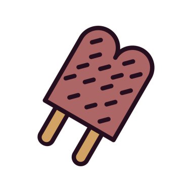 Çift buzlu şeker basit simgesi, vektör illüstrasyonu