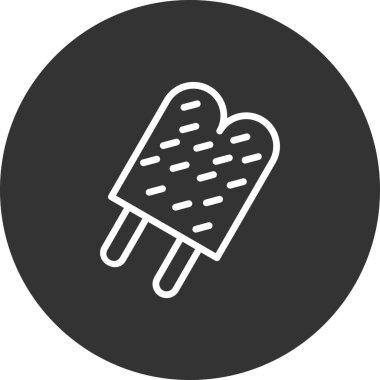 Çift buzlu şeker basit simgesi, vektör illüstrasyonu