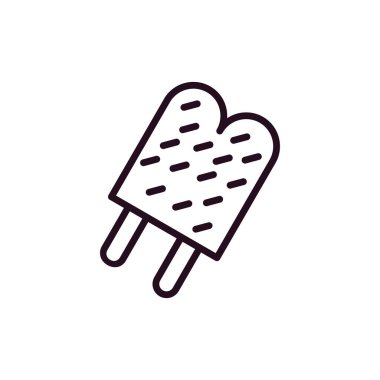 Çift buzlu şeker basit simgesi, vektör illüstrasyonu