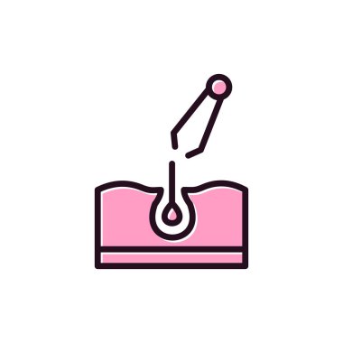 Epilasyon basit simgesi, vektör illüstrasyonu