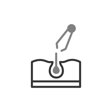 Epilasyon basit simgesi, vektör illüstrasyonu